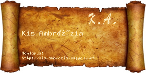 Kis Ambrózia névjegykártya